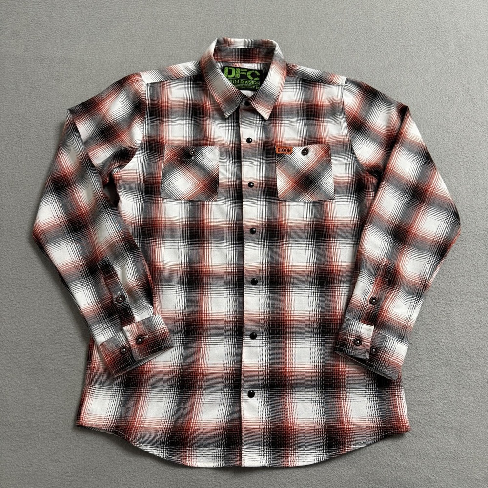 DIXXON Red Black White Plaid Button-Down Shirt